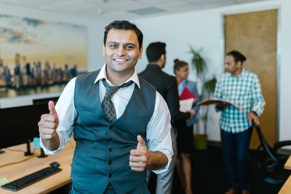 Happy business owner