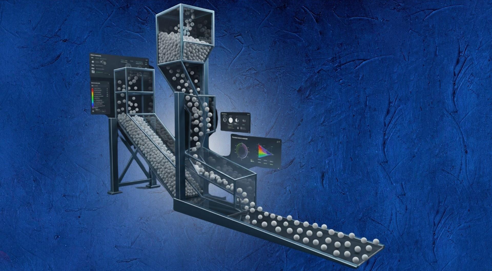 A transfer chute modelled for material flow