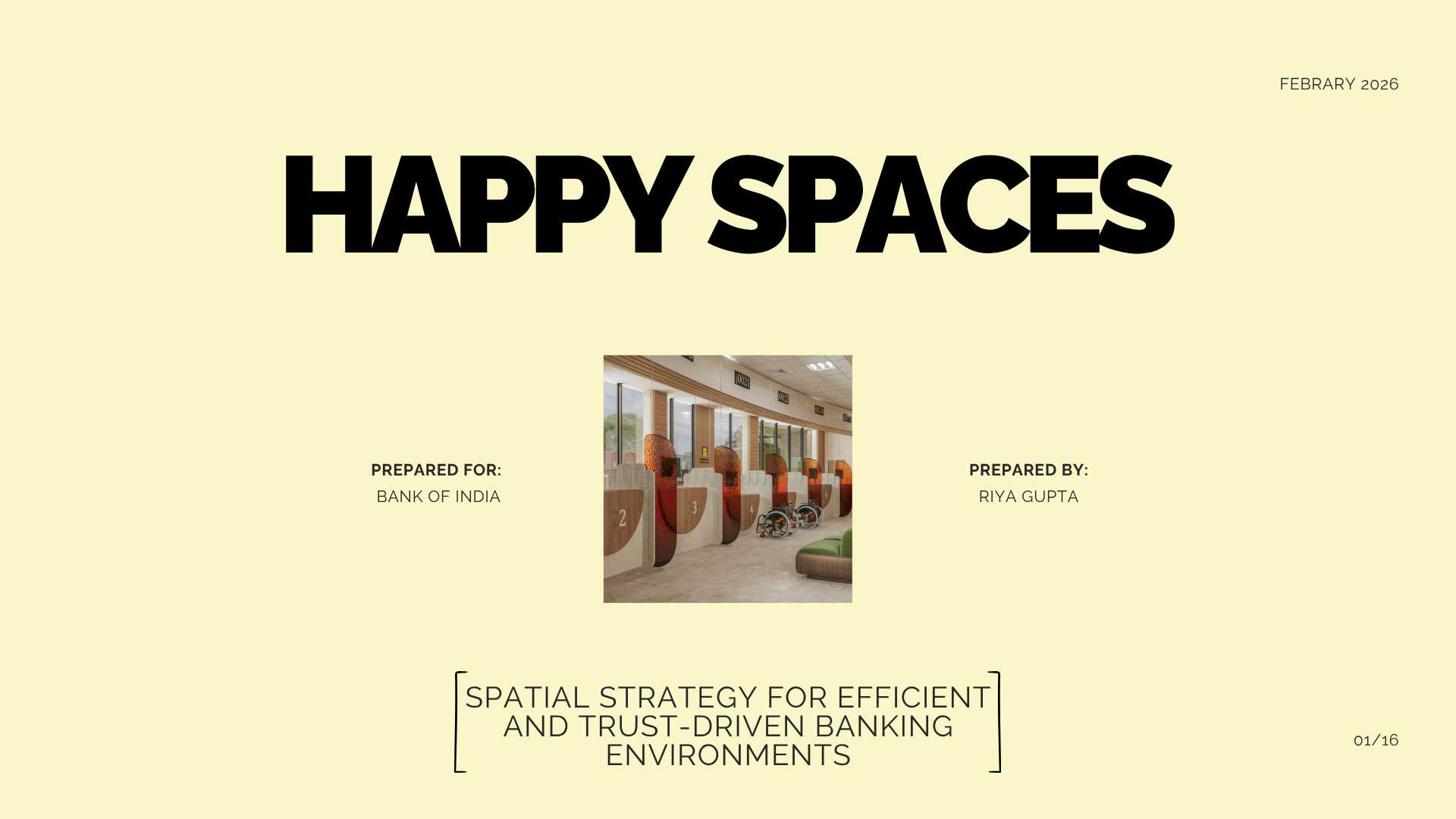 Proposed banking counters with curved privacy screens and accessible customer seating