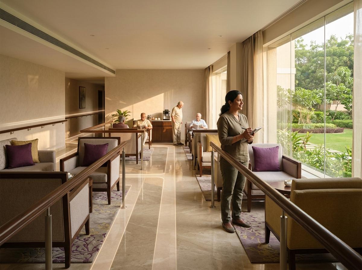 Illustrative nature-connected shared interior