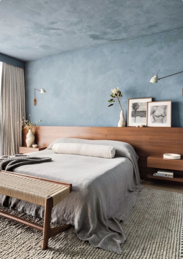 Pale-blue master-bedroom design reference