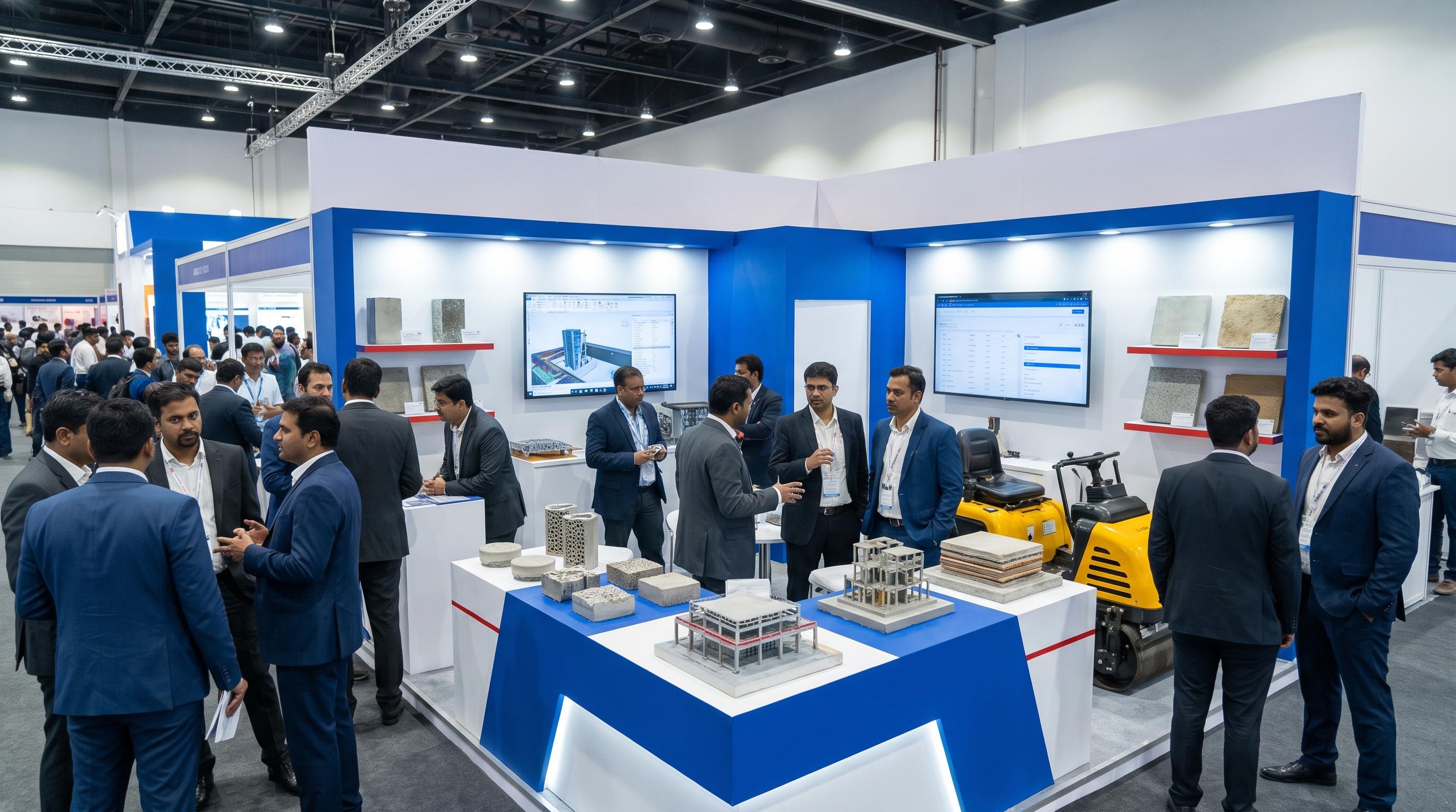 An illustrative construction technology exhibition atmosphere