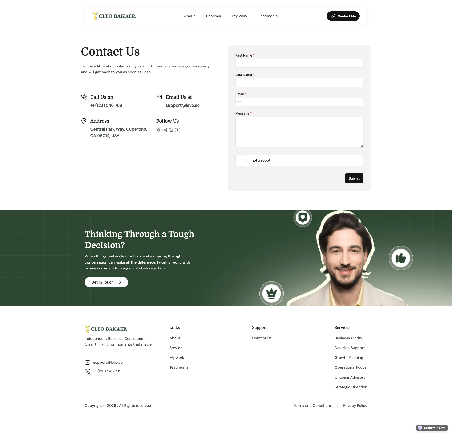 Contact Us - Cleo Becker Business Consultant Portfolio