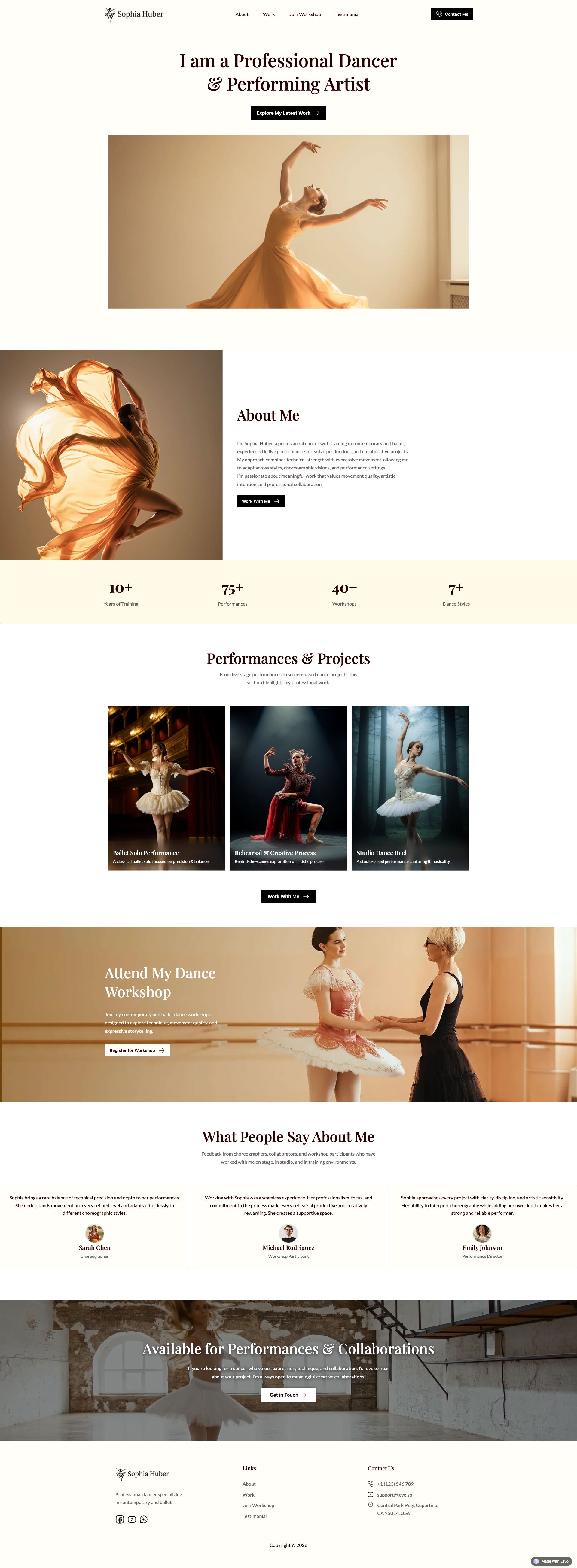 Sophia Huber Professional Dancer Portfolio