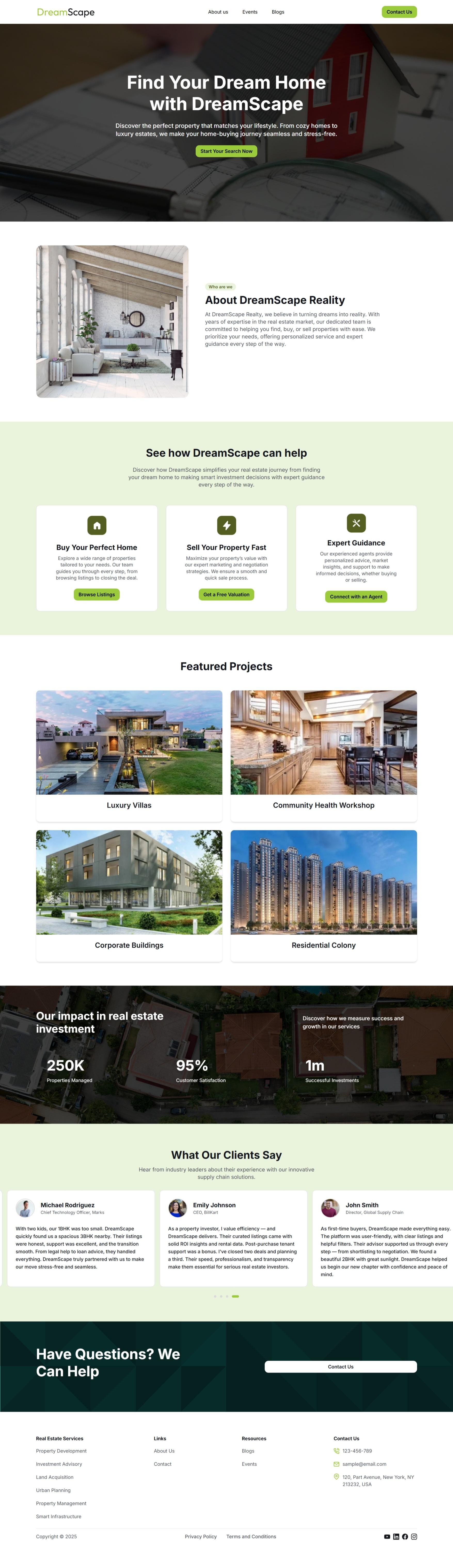 DreamScape – Template for Modern Real Estate Brands