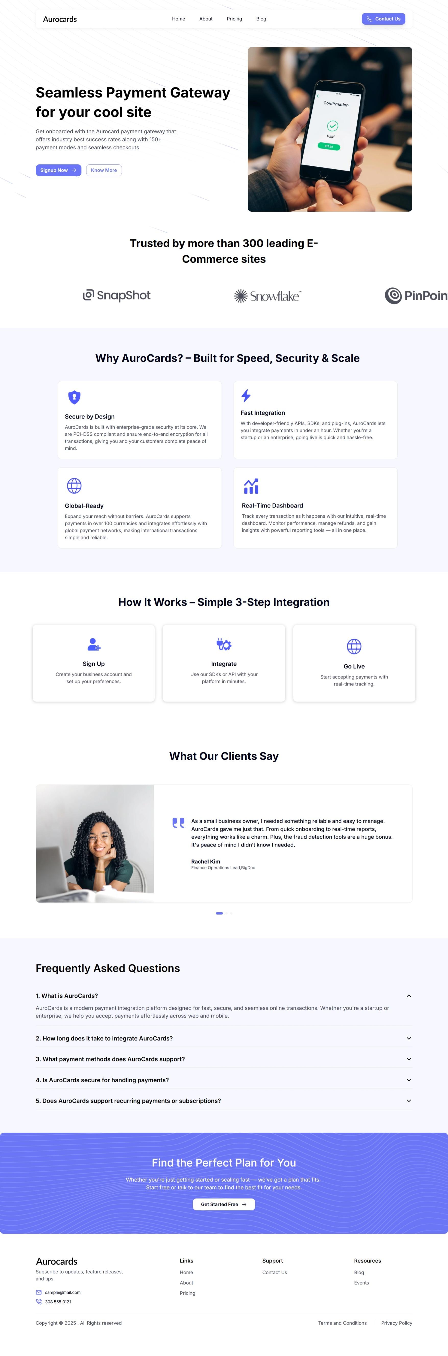 AuroCards – The Levo Template for Payment Solutions & Fintech Brands