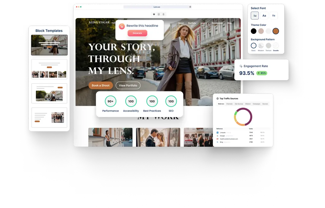 A Photography website built with HeyLevo
