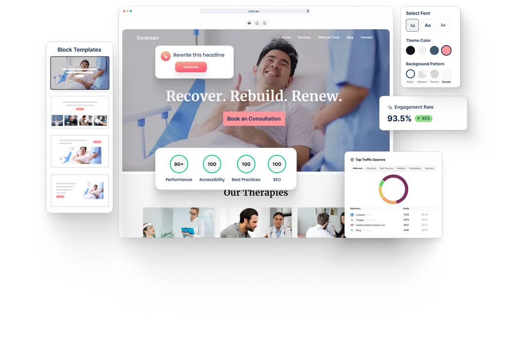 A Hospital website built with HeyLevo
