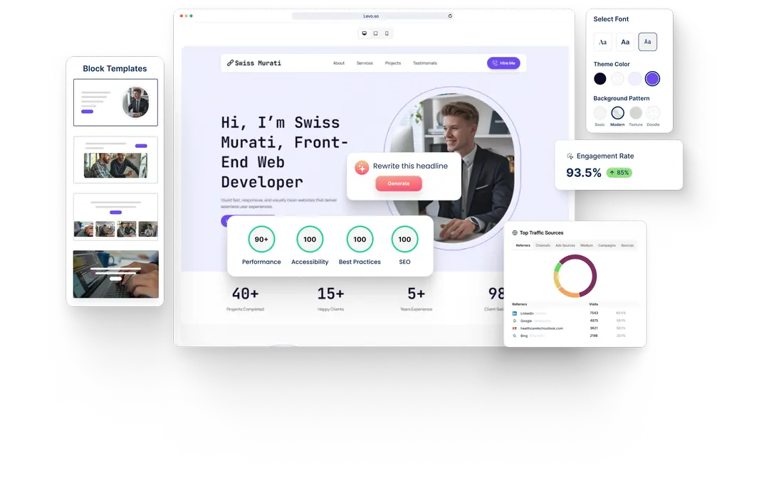 A Front-End Developer website built with HeyLevo