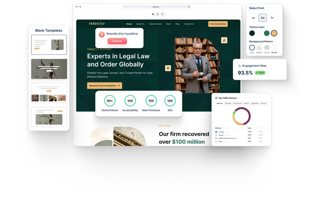 A Law Firm website built with HeyLevo