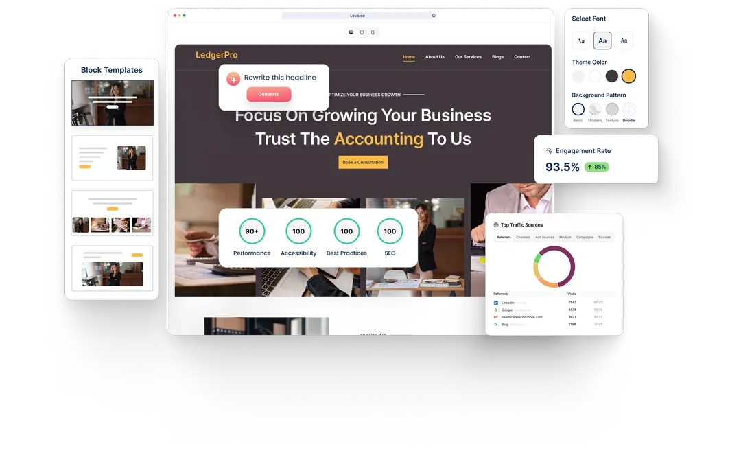 A Accounting website built with HeyLevo