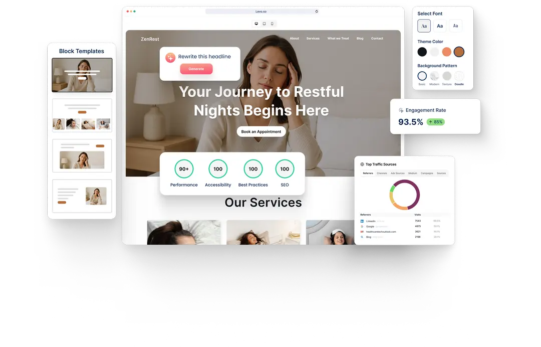 A Sleep Therapy website built with HeyLevo