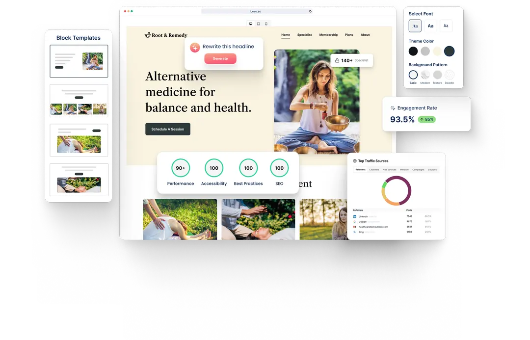 A Alternative Medicine website built with HeyLevo