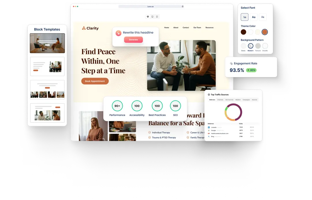A Psychologist website built with HeyLevo