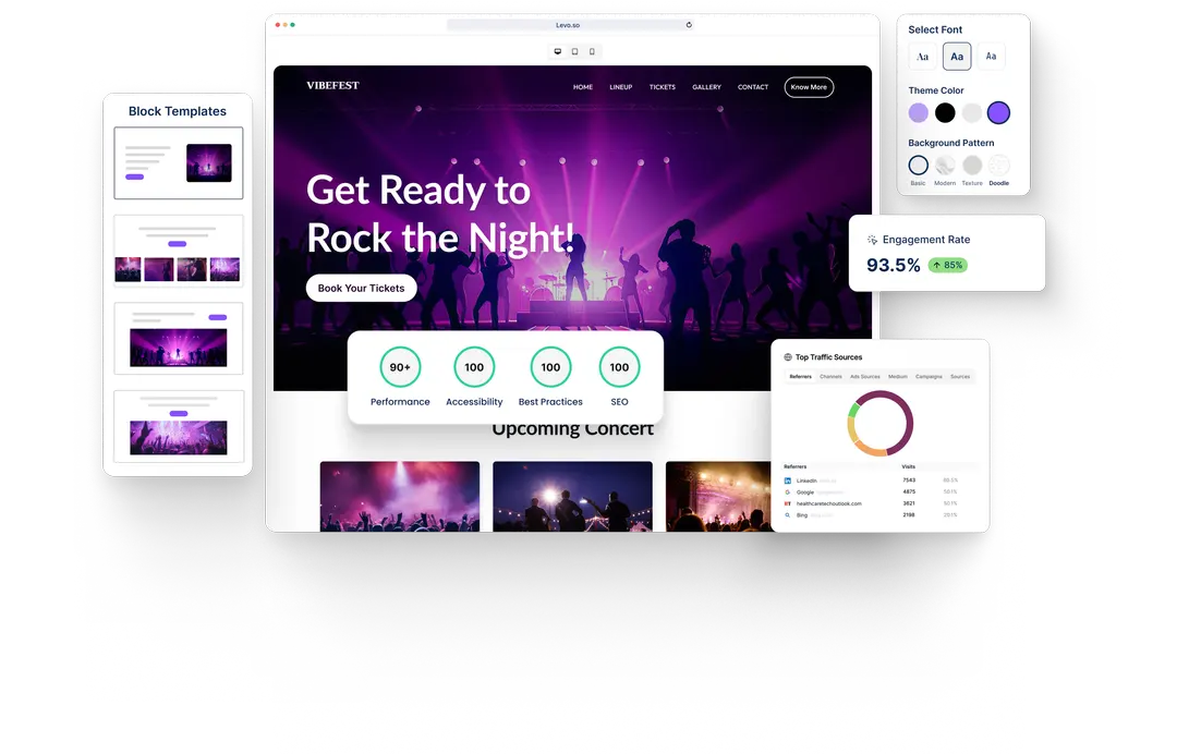 A Events website built with HeyLevo
