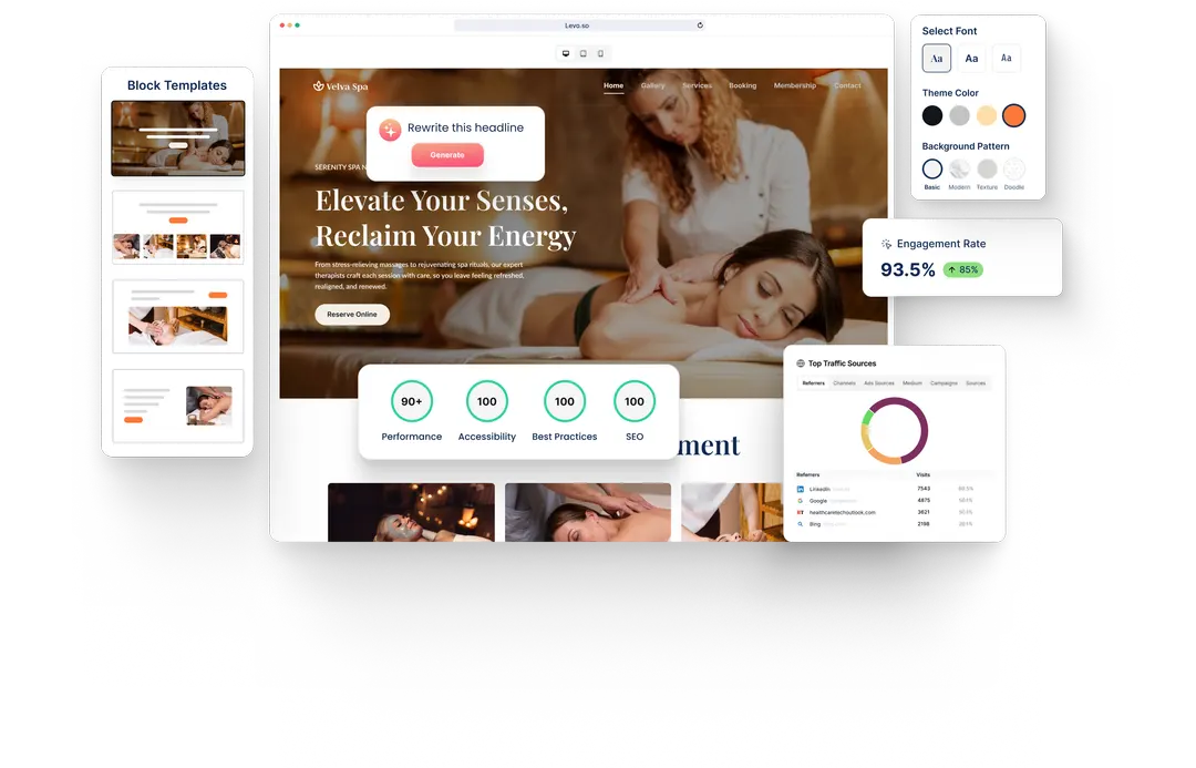 A Spa website built with HeyLevo