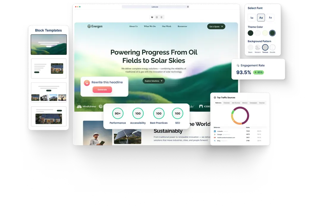 A Solar Company website built with HeyLevo
