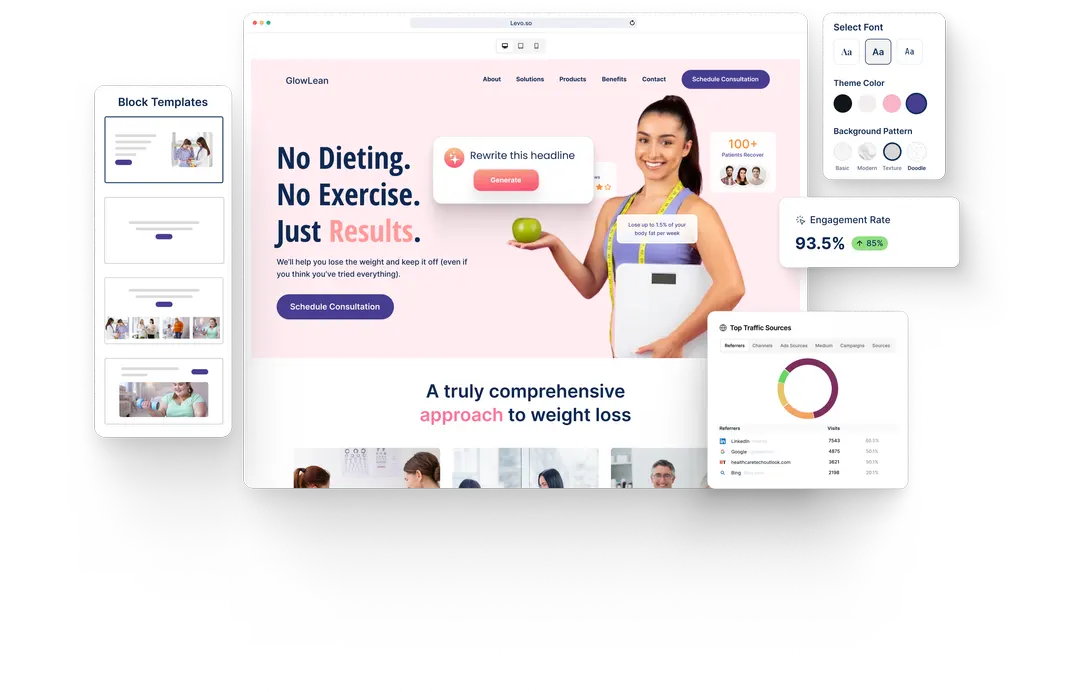 A Weight Loss Program website built with HeyLevo