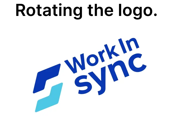WorkInSync logo tilted at an angle.