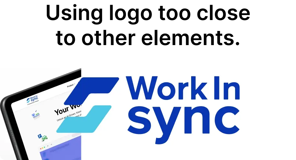 WorkInSync logo touching surrounding elements with no clear space.