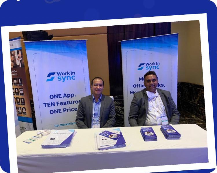The WorkInSync stand at the FM Globalnet Conference in 2021