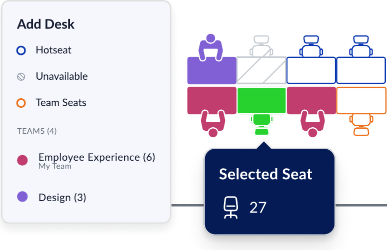 A seat selected on the floor plan, showing the seat number picked