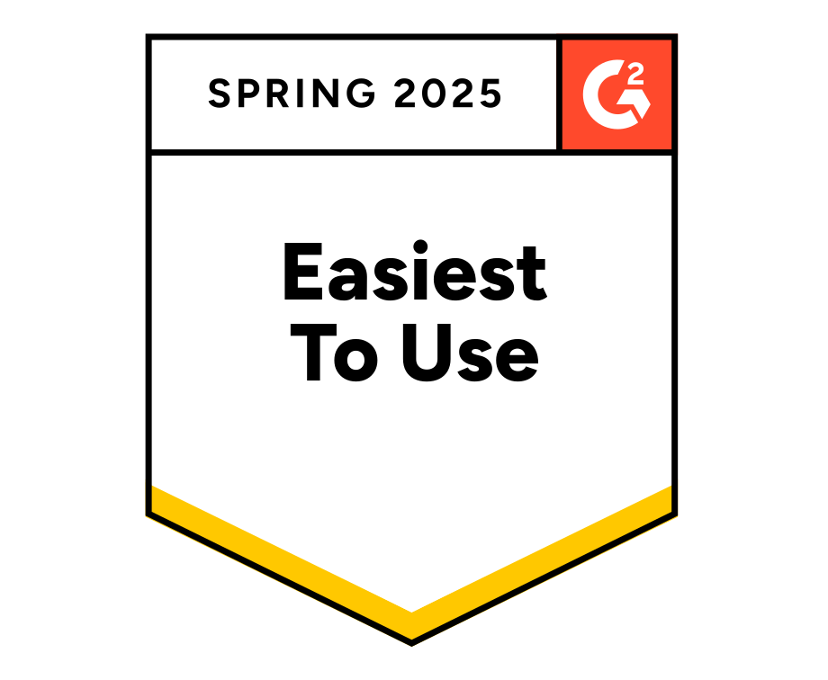 G2 Easiest To Use badge, Spring 2025
