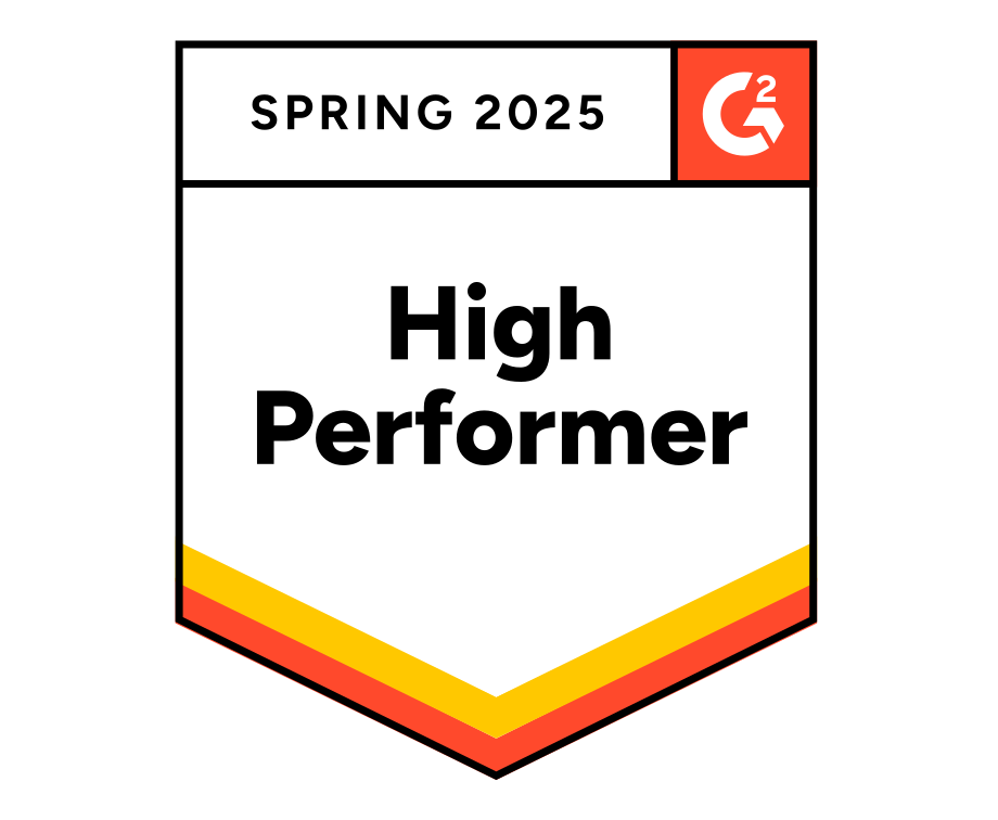 G2 High Performer badge, Spring 2025