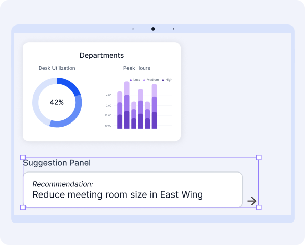 Tablet analytics view used to plan office layout and resources