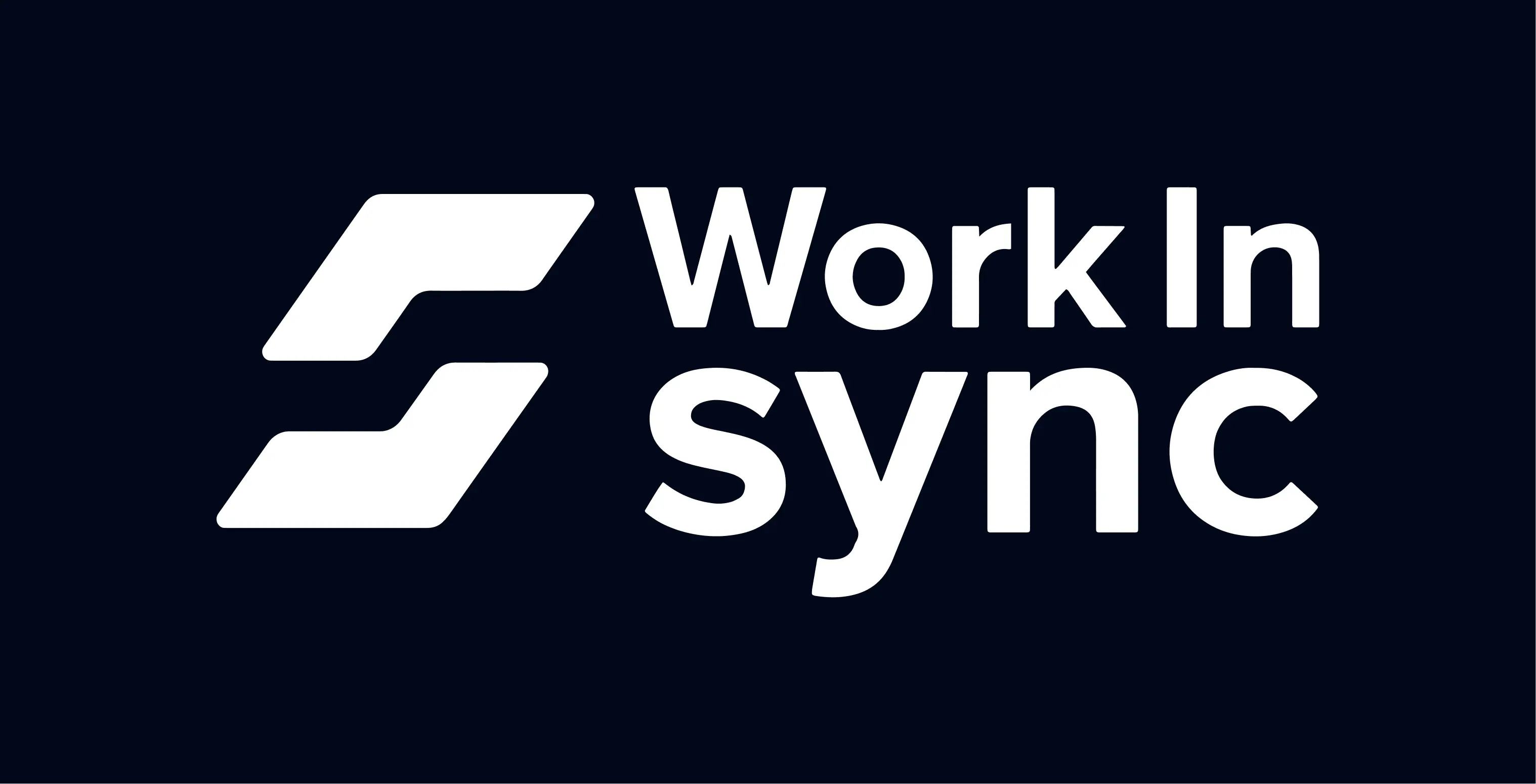 White WorkInSync logo on a black background.
