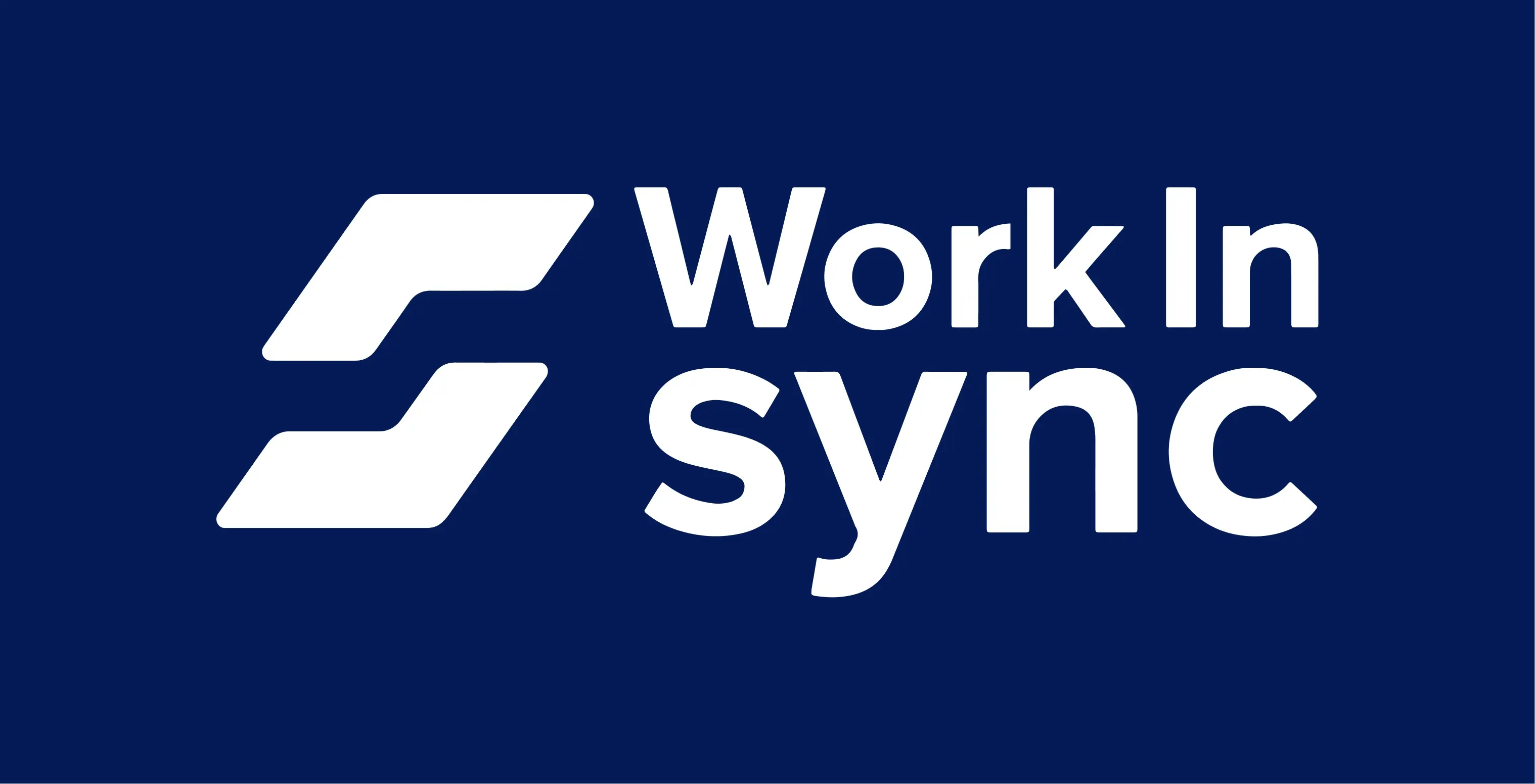 White WorkInSync logo on a deep navy background.